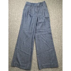 Talbots‎ Womens Weston Dress Pants Sz 2 Blue Wide Leg Pleated High Rise NEW